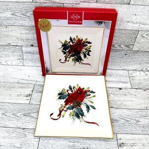 Brand NIB Lenox American by Design WINTER GREETINGS Cardinal 6" SQ Candy Dish